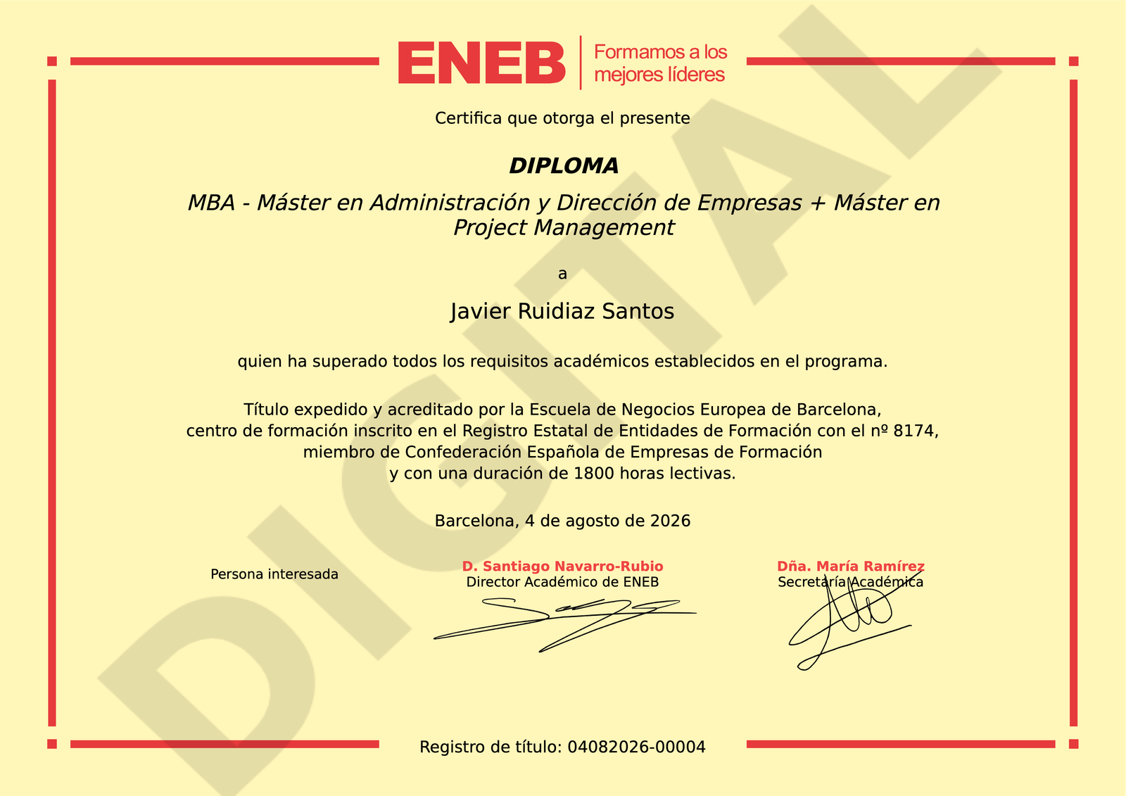 European Master's Degree in Senior Management